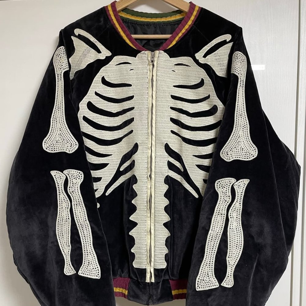 KAPITAL Delivers Velveteen BONE Embroidery Souvenir Jacket